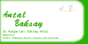 antal baksay business card